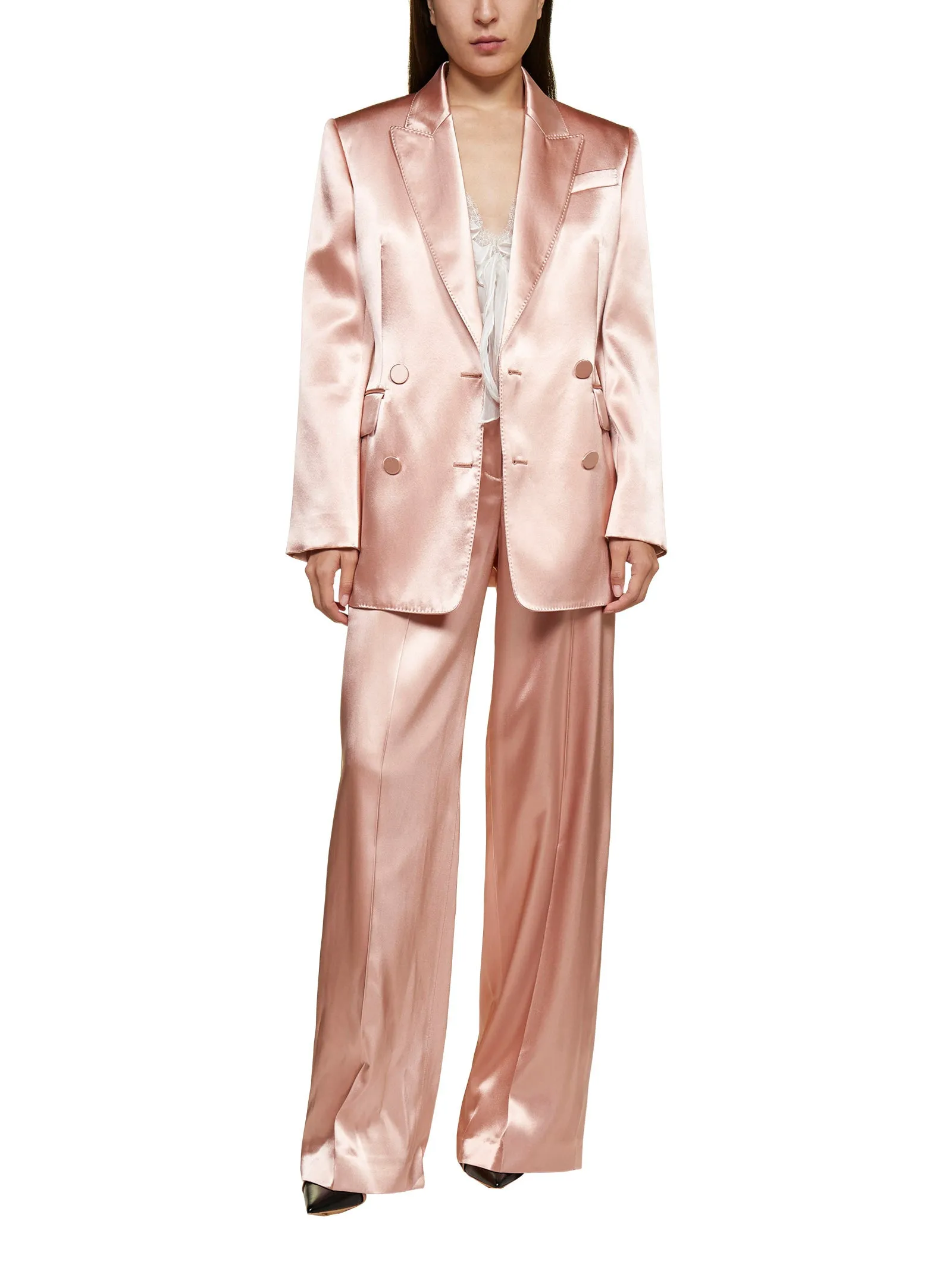 Alexander McQueen Satin Wide Leg Trousers