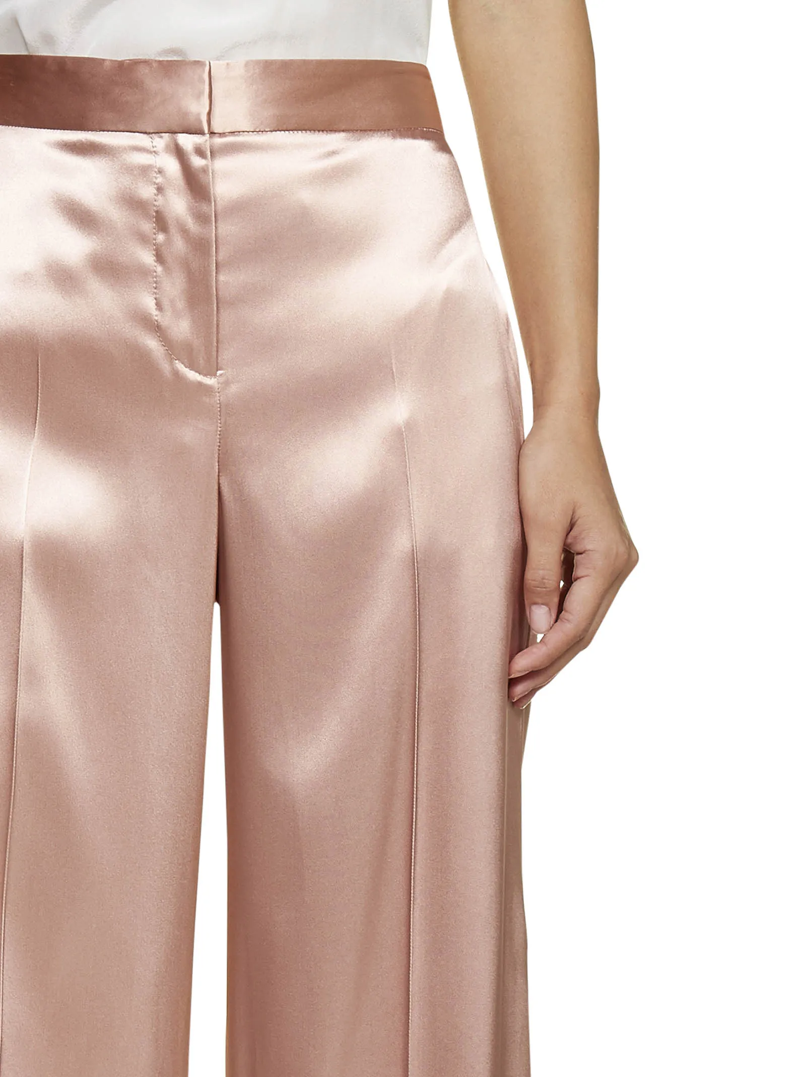 Alexander McQueen Satin Wide Leg Trousers