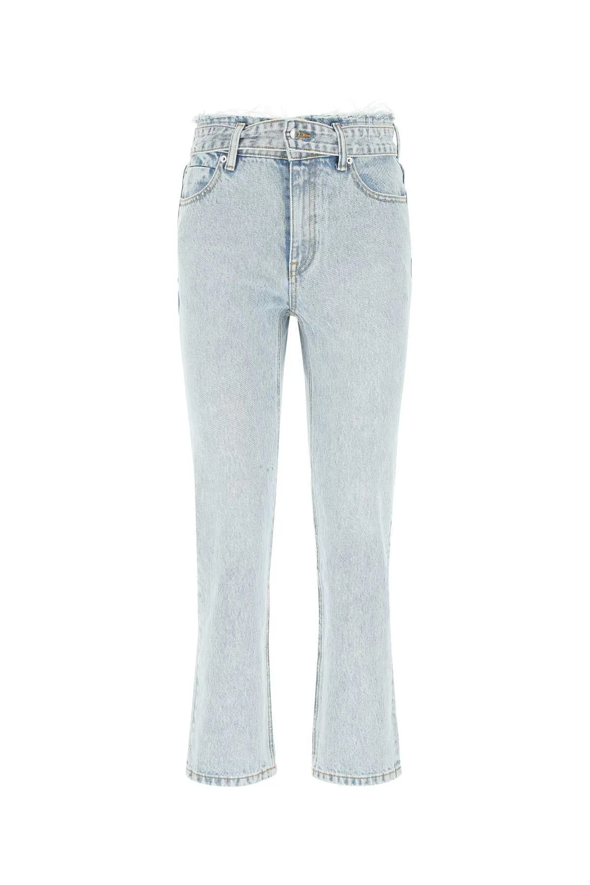 Alexander Wang Belted Fray Slim Straight Pants