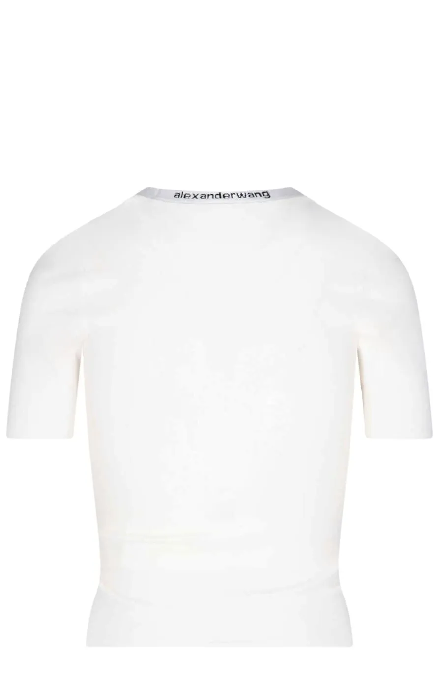 Alexander Wang Logo Band Scoop Neck T-Shirt