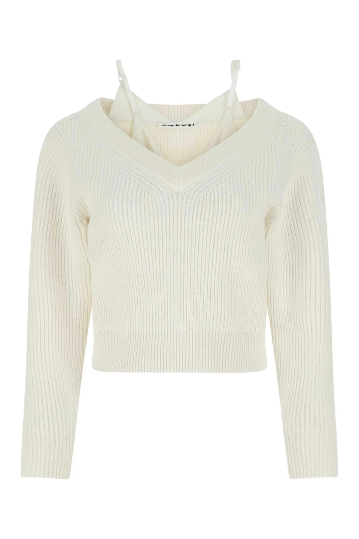 Alexander Wang Off-Shoulder Ribbed Knit Jumper