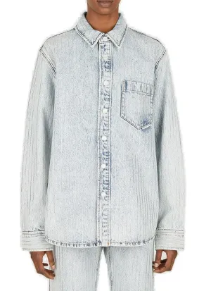 Alexander Wang Striped Oversized Denim Shirt