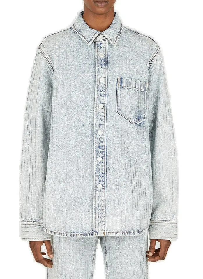 Alexander Wang Striped Oversized Denim Shirt