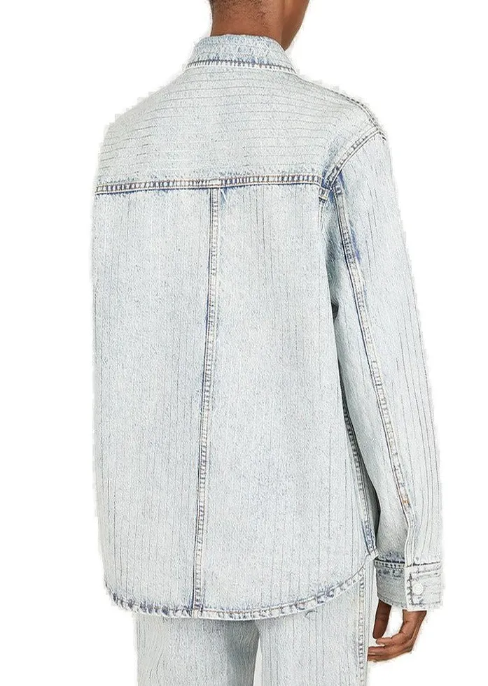 Alexander Wang Striped Oversized Denim Shirt