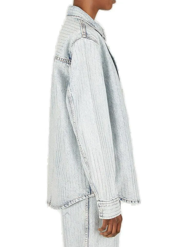 Alexander Wang Striped Oversized Denim Shirt