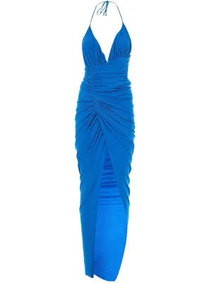 Alexandre Vauthier Ruched-Detail Halterneck Midi Dress