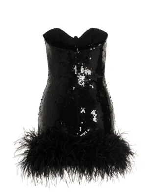 Alexandre Vauthier Sweetheart-Bustier Ostrich-Feather Mini Dress