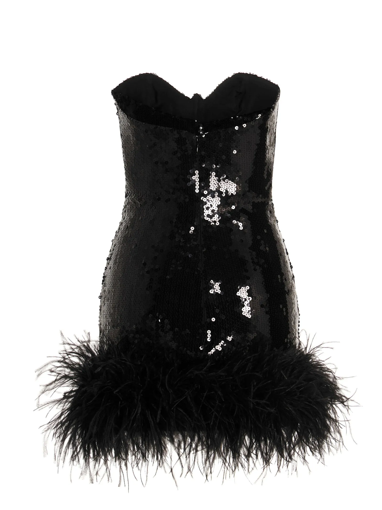 Alexandre Vauthier Sweetheart-Bustier Ostrich-Feather Mini Dress