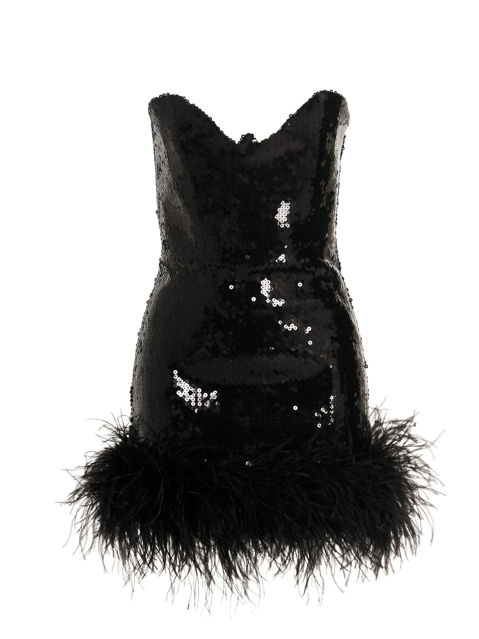 Alexandre Vauthier Sweetheart-Bustier Ostrich-Feather Mini Dress