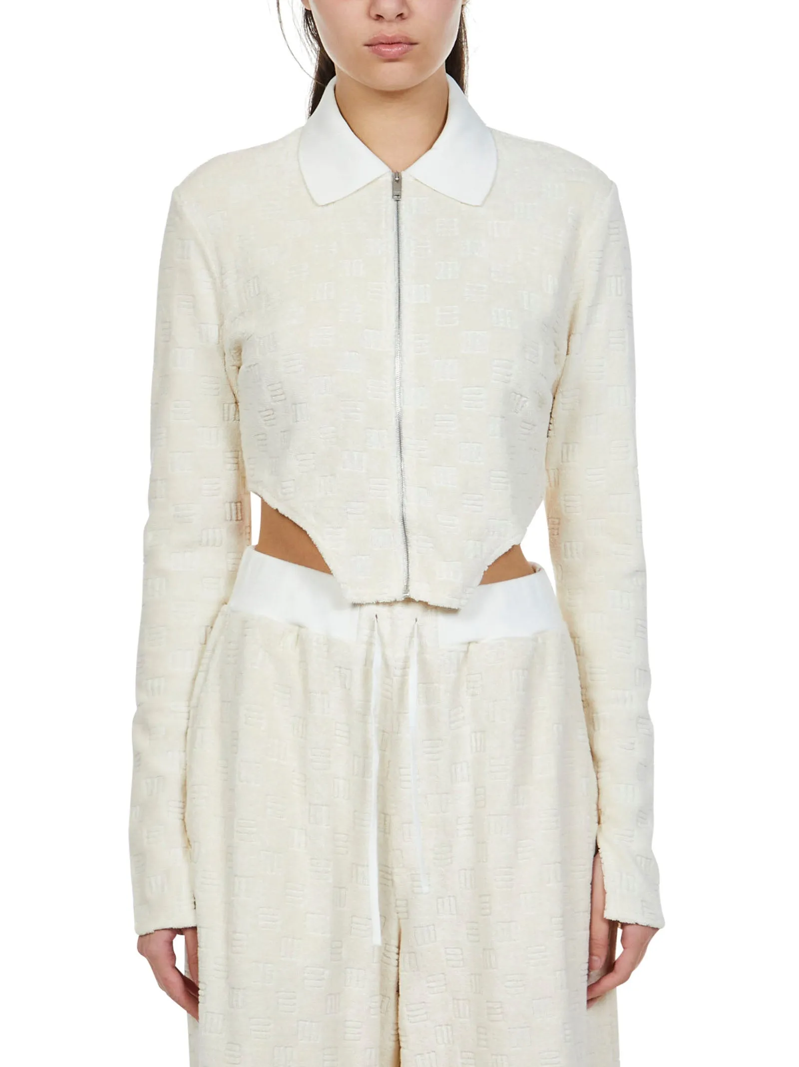 Ambush Monogram Zipped Cropped Top