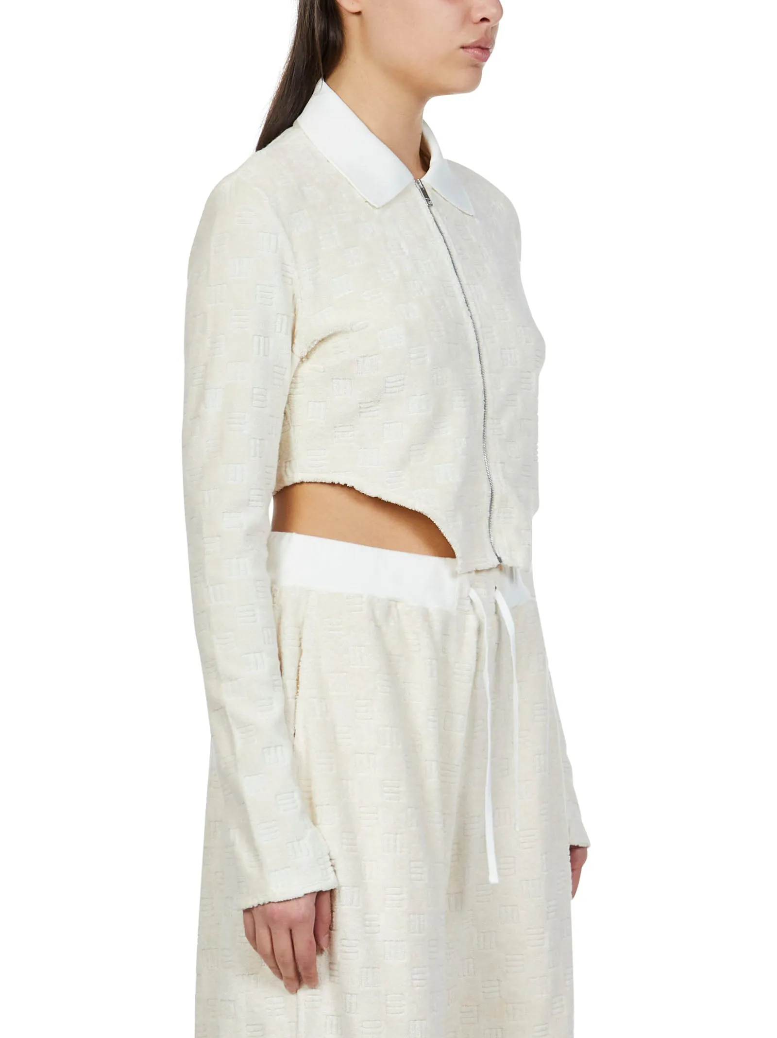 Ambush Monogram Zipped Cropped Top