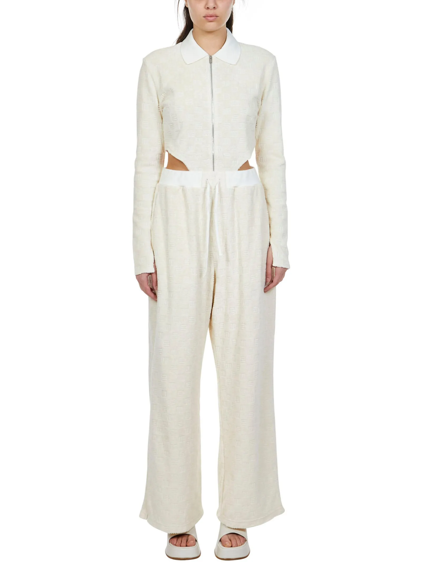 Ambush Monogram Zipped Cropped Top