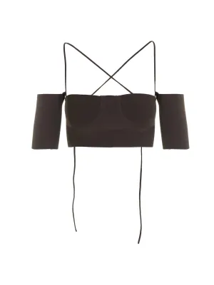 Ambush Off-Shoulder Strapped Cropped Top