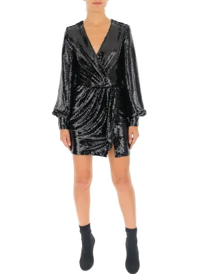Amen Embellished V-Neck Mini Dress
