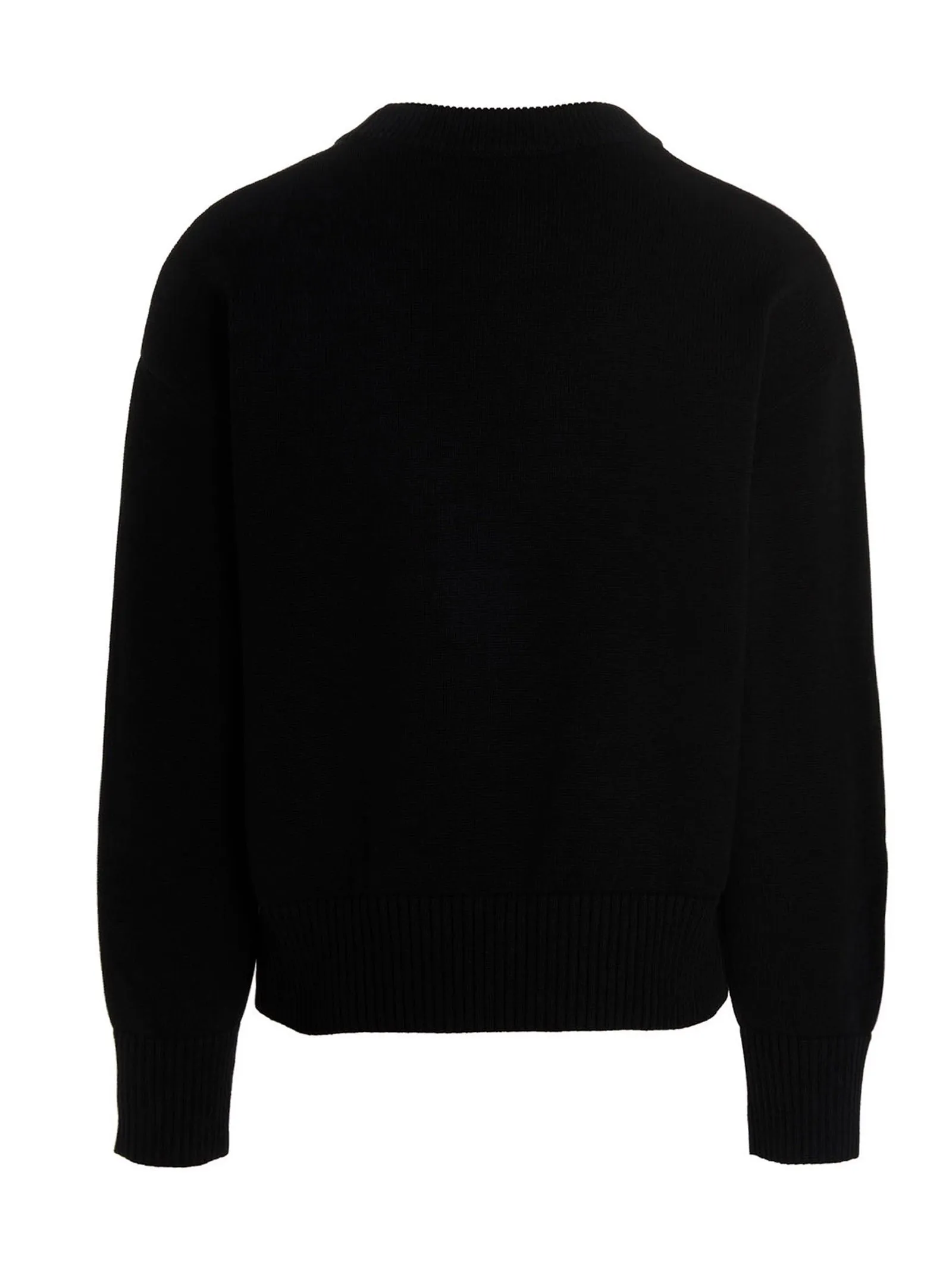 AMI Logo Intarsia Long Sleeved Crewneck Sweater