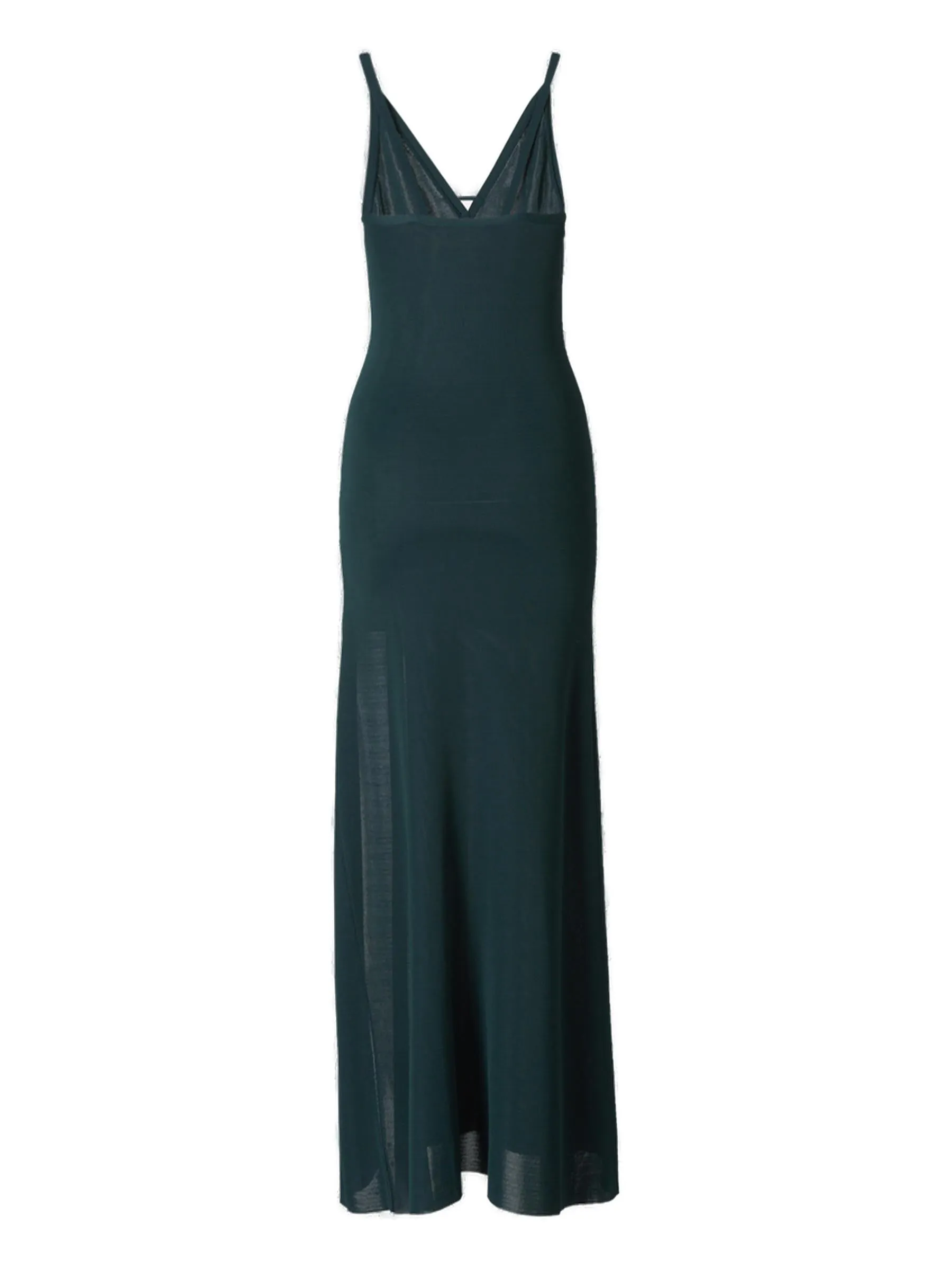 AMI Spaghetti Strapped Slit Detailed Maxi Dress