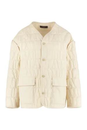 Amiri V-Neck Quilted Button-Up Jacket