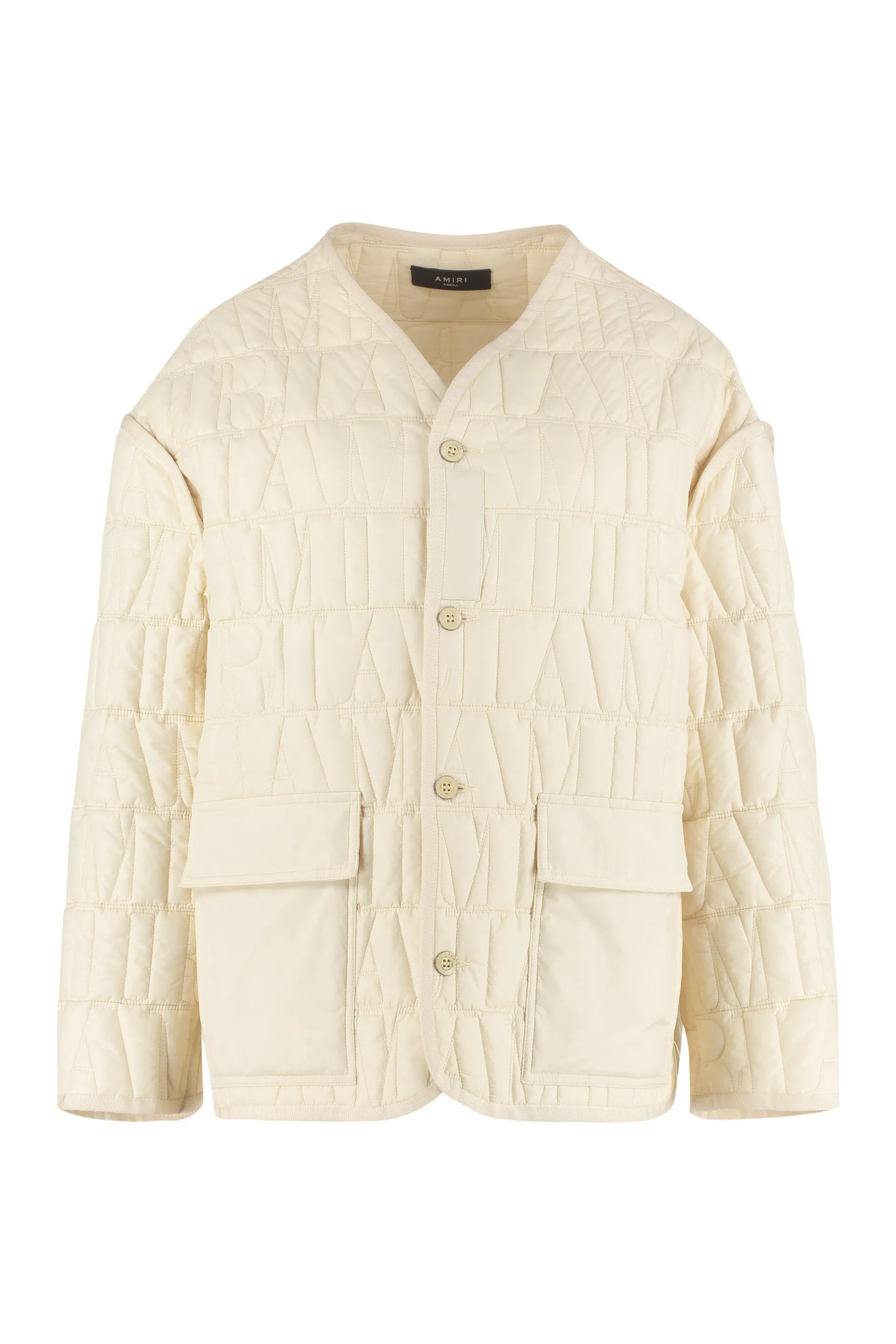 Amiri V-Neck Quilted Button-Up Jacket