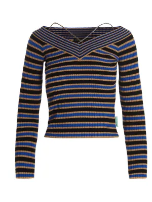 Andersson Bell Nina Off-The-Shoulder Striped Top