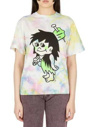 Aries Caveman Graphic Printed Tie Dye T-Shirt