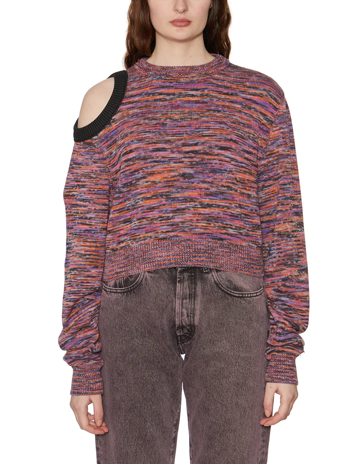 Aries Cut-Out Long Sleeved Crewneck Sweater