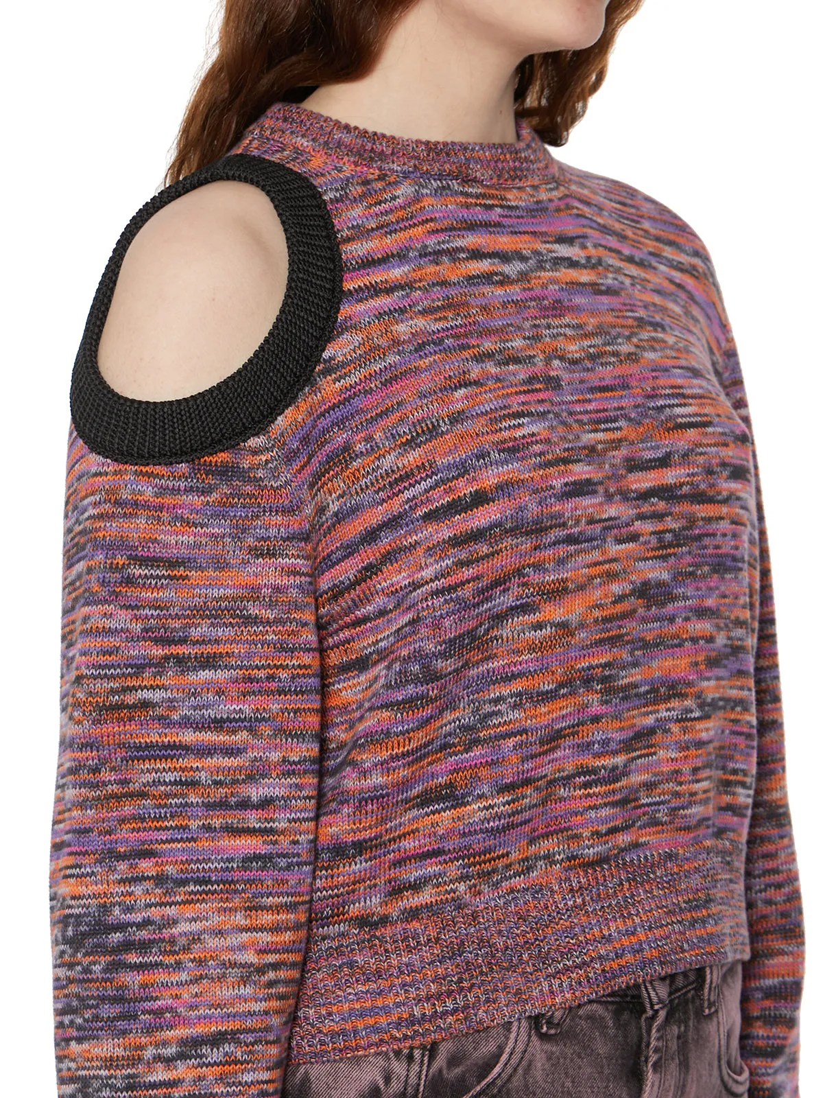 Aries Cut-Out Long Sleeved Crewneck Sweater