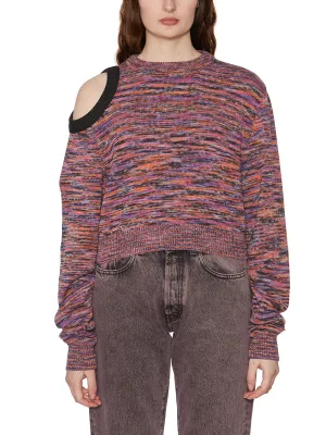 Aries Cut-Out Long Sleeved Crewneck Sweater
