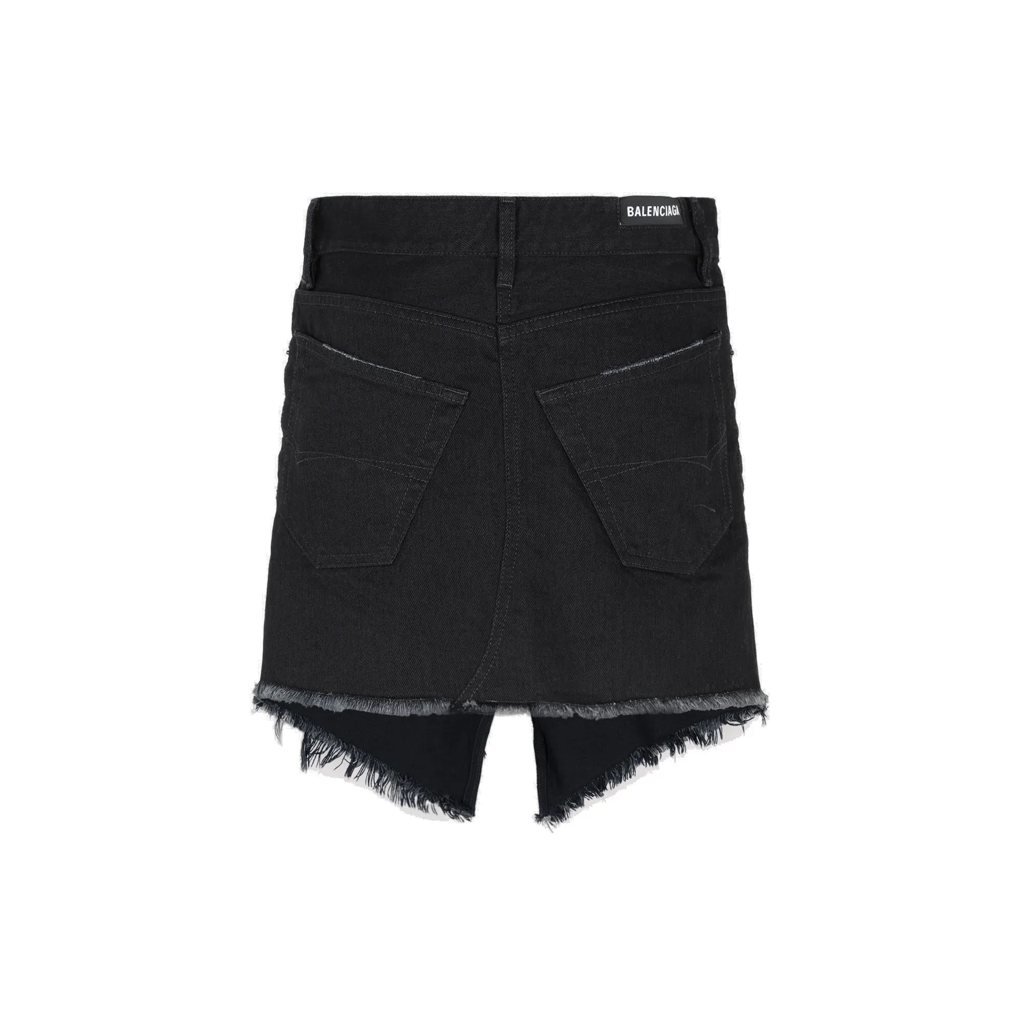 Balenciaga Frayed Edge Mini Denim Skirt
