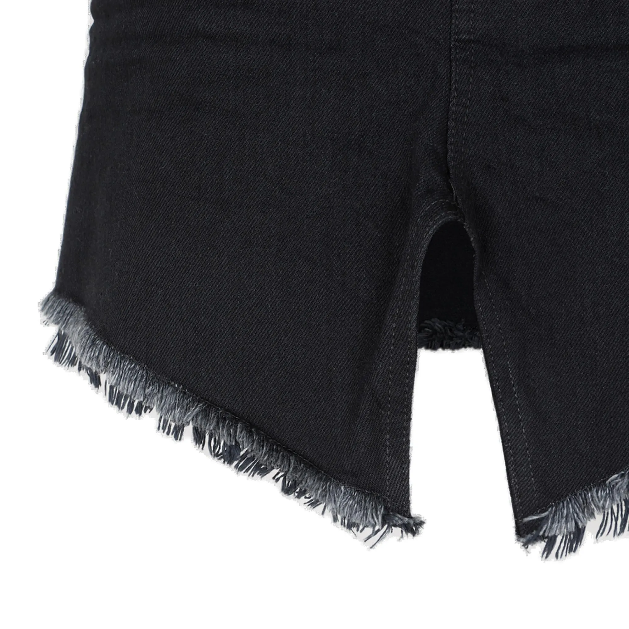 Balenciaga Frayed Edge Mini Denim Skirt