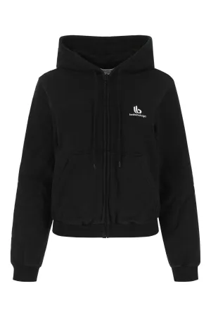 Balenciaga Logo Embroidered Drawstring Hoodie