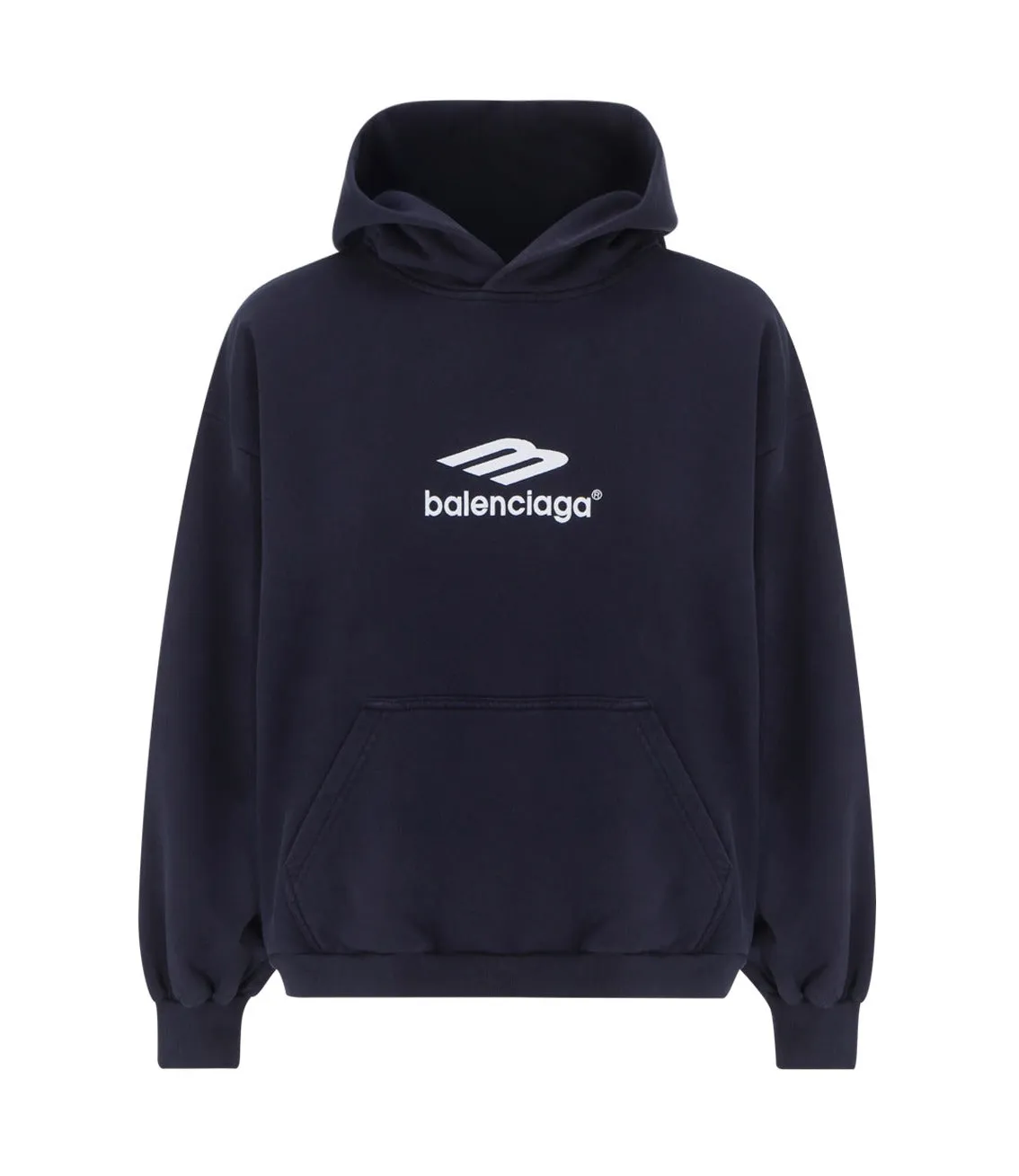 Balenciaga Logo Printed Long Sleeved Hoodie