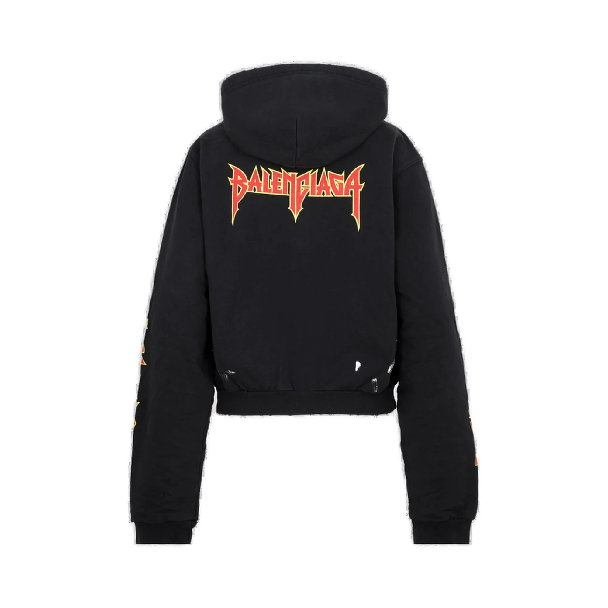 Balenciaga Metal Worn-Out Zip-Up Hoodie