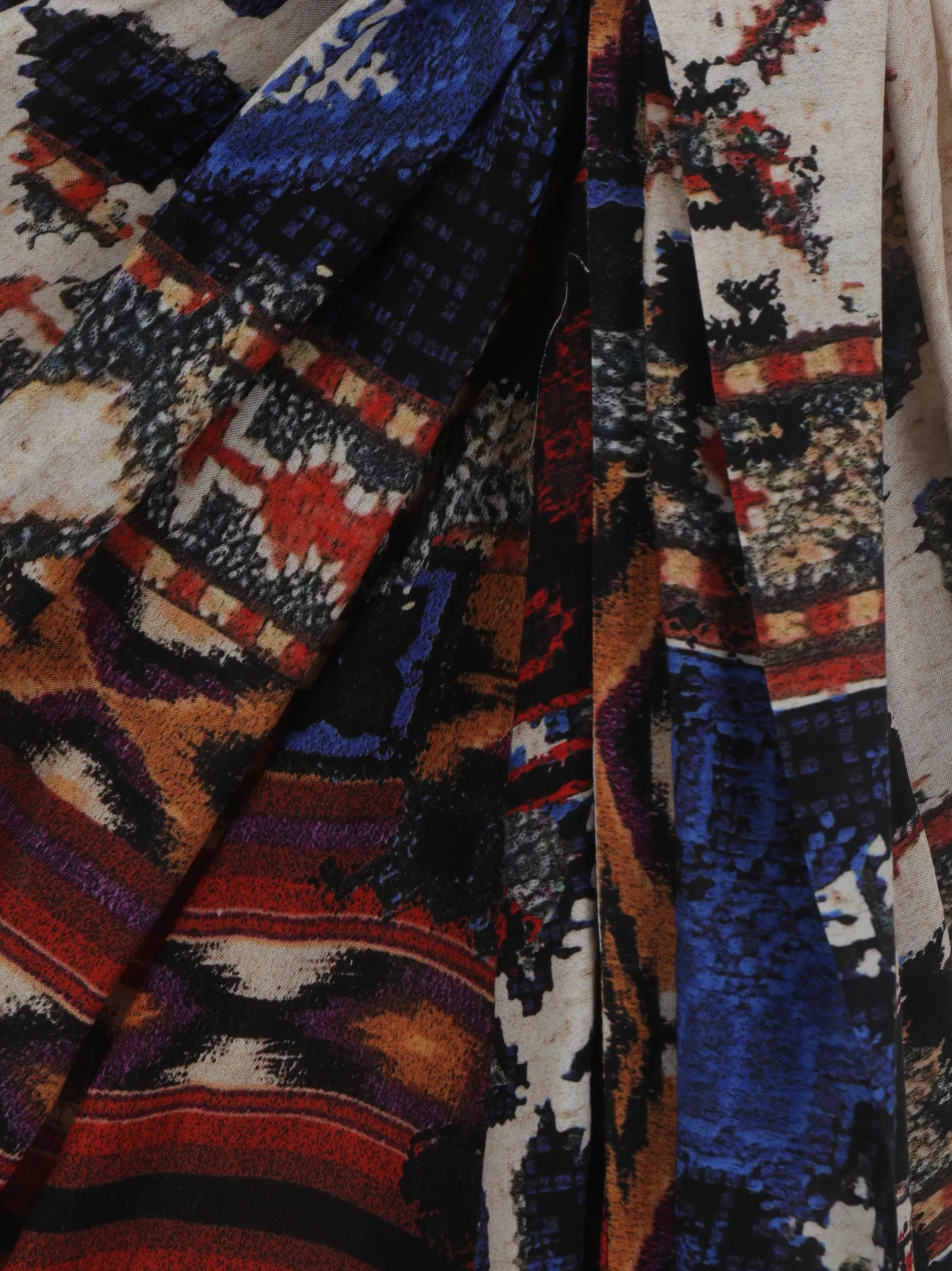 Balmain Abstract Printed Tie-Fastening Skirt