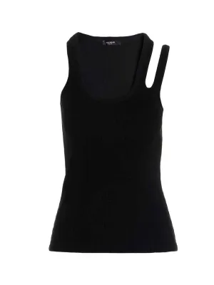 Balmain Cut-Out Detailed Sleeveless Top