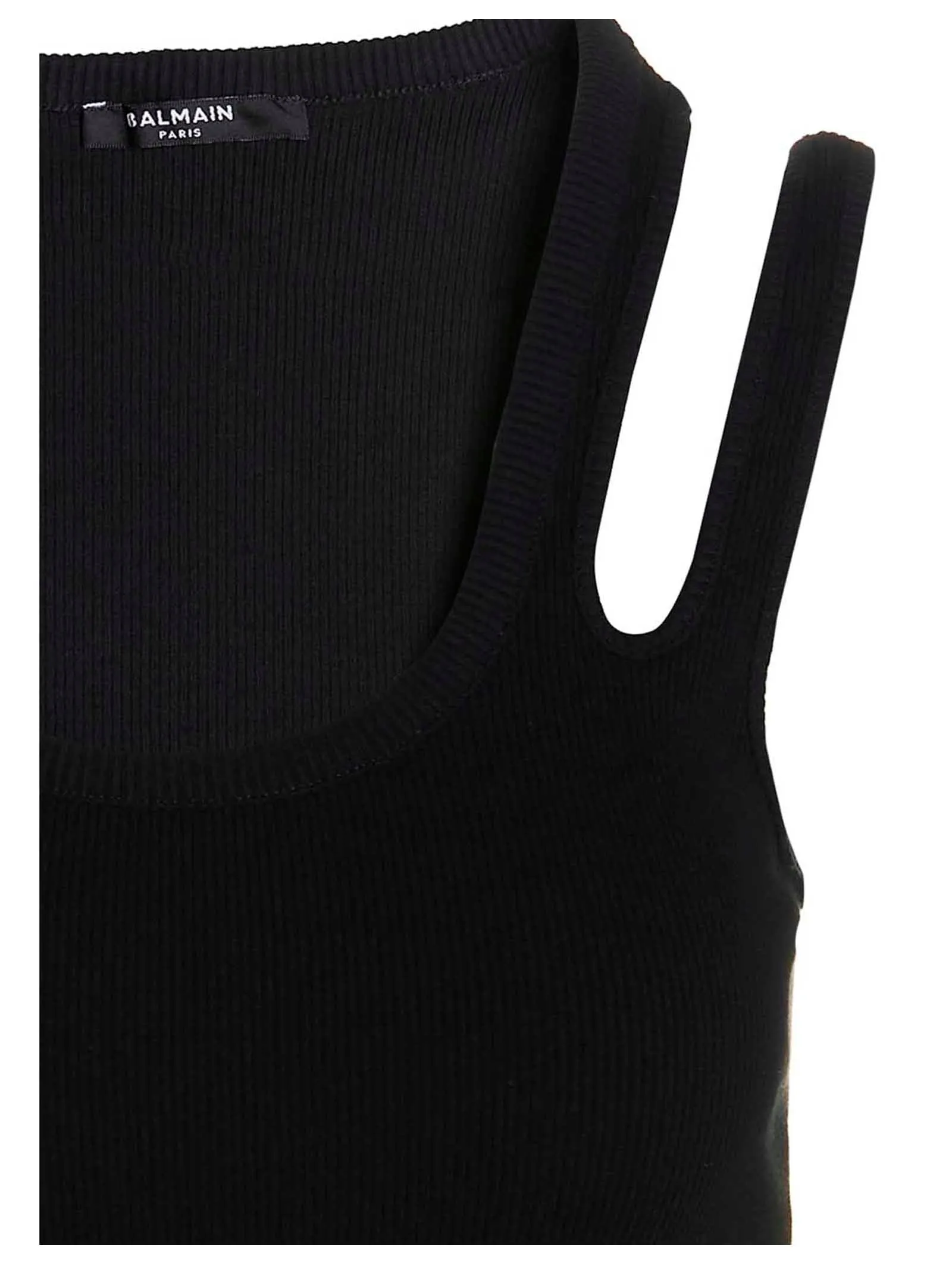 Balmain Cut-Out Detailed Sleeveless Top