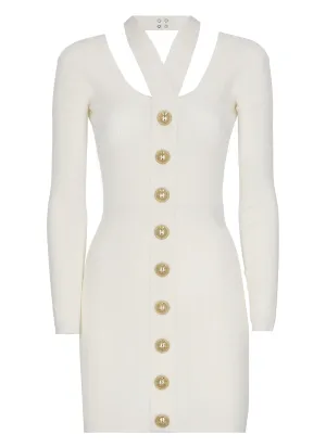 Balmain Cut Out Open Back Knit Mini Dress