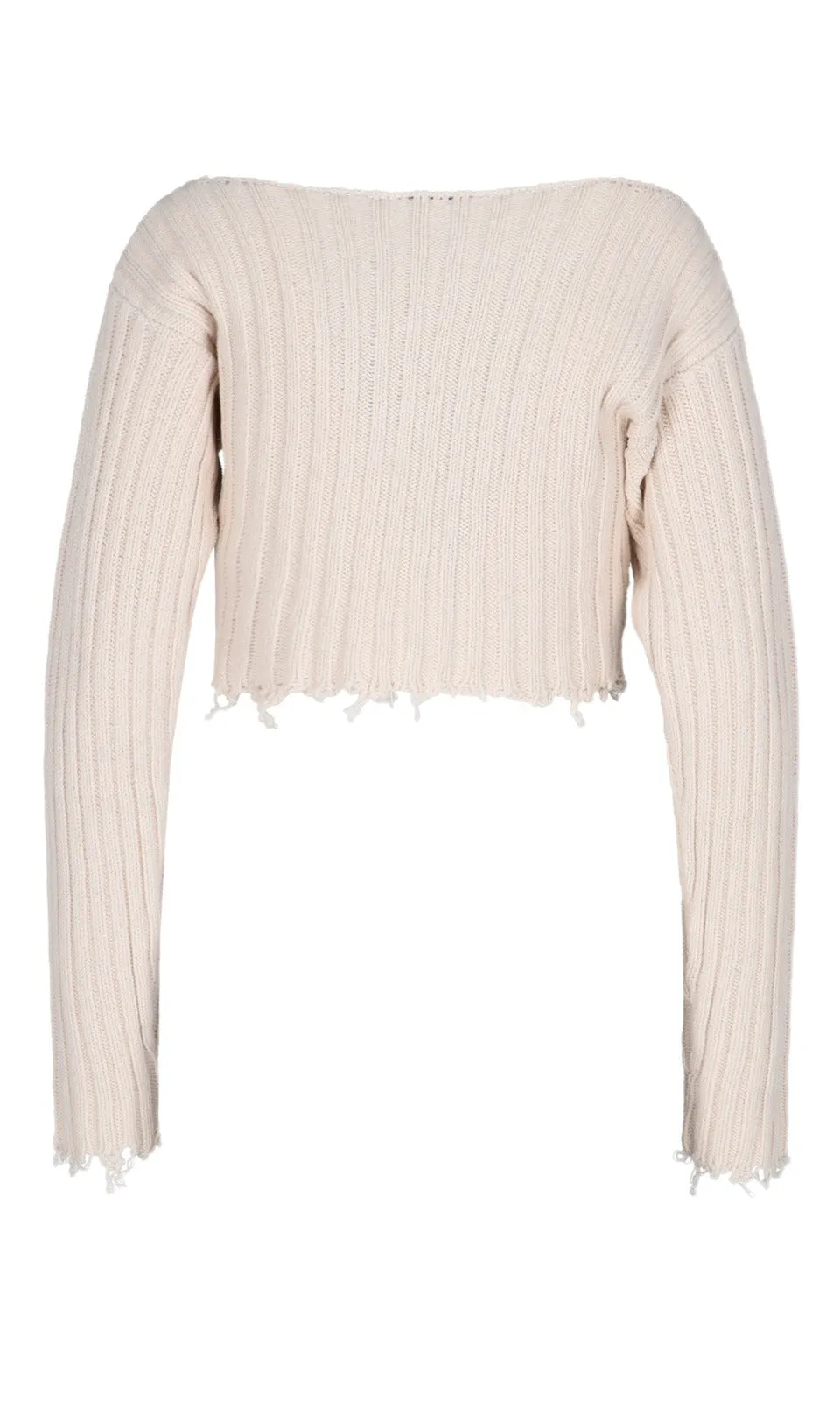 Balmain Frayed Ribbed Sweater