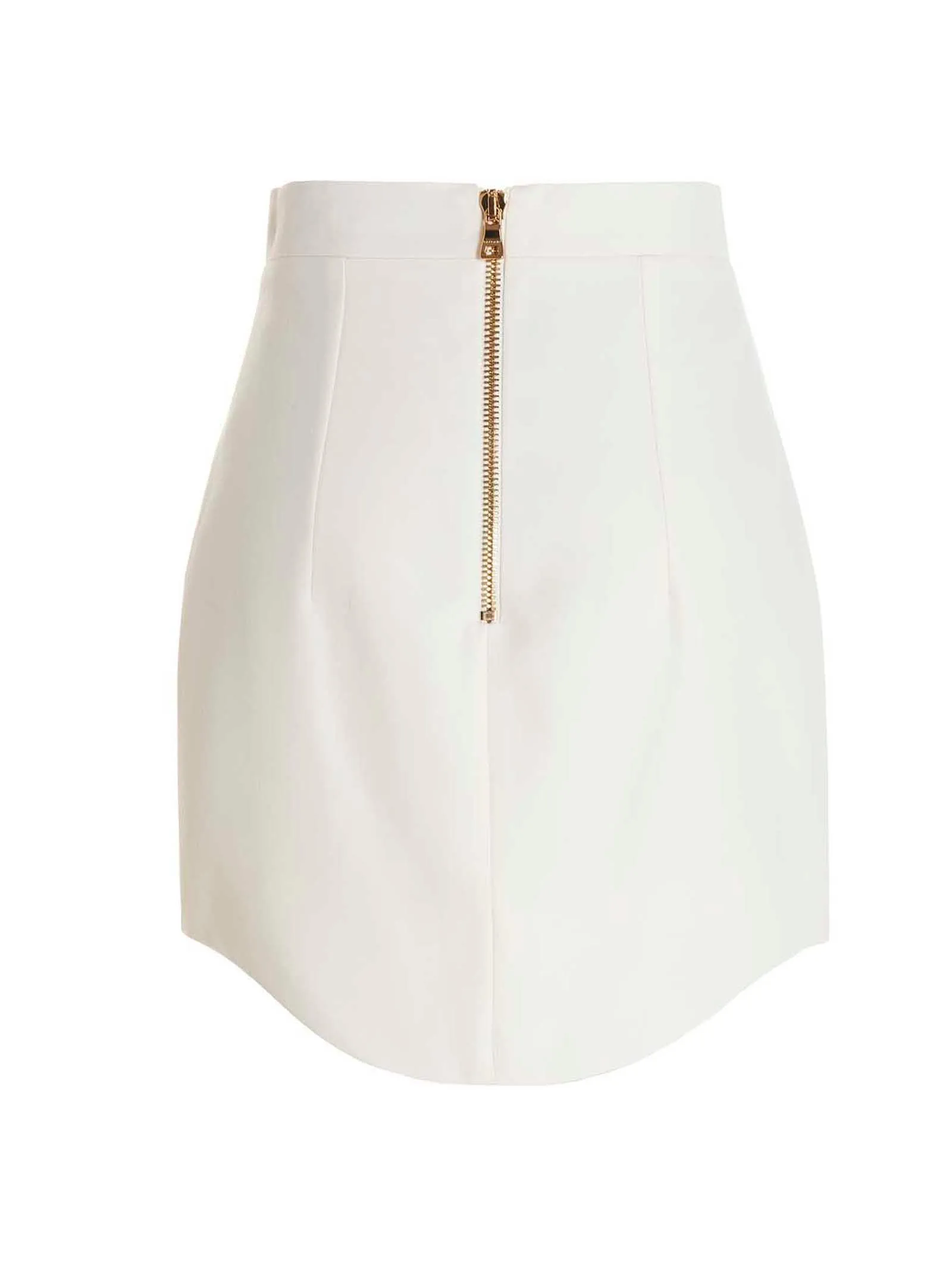 Balmain High Waist Zipped Button-Detailed Skirt