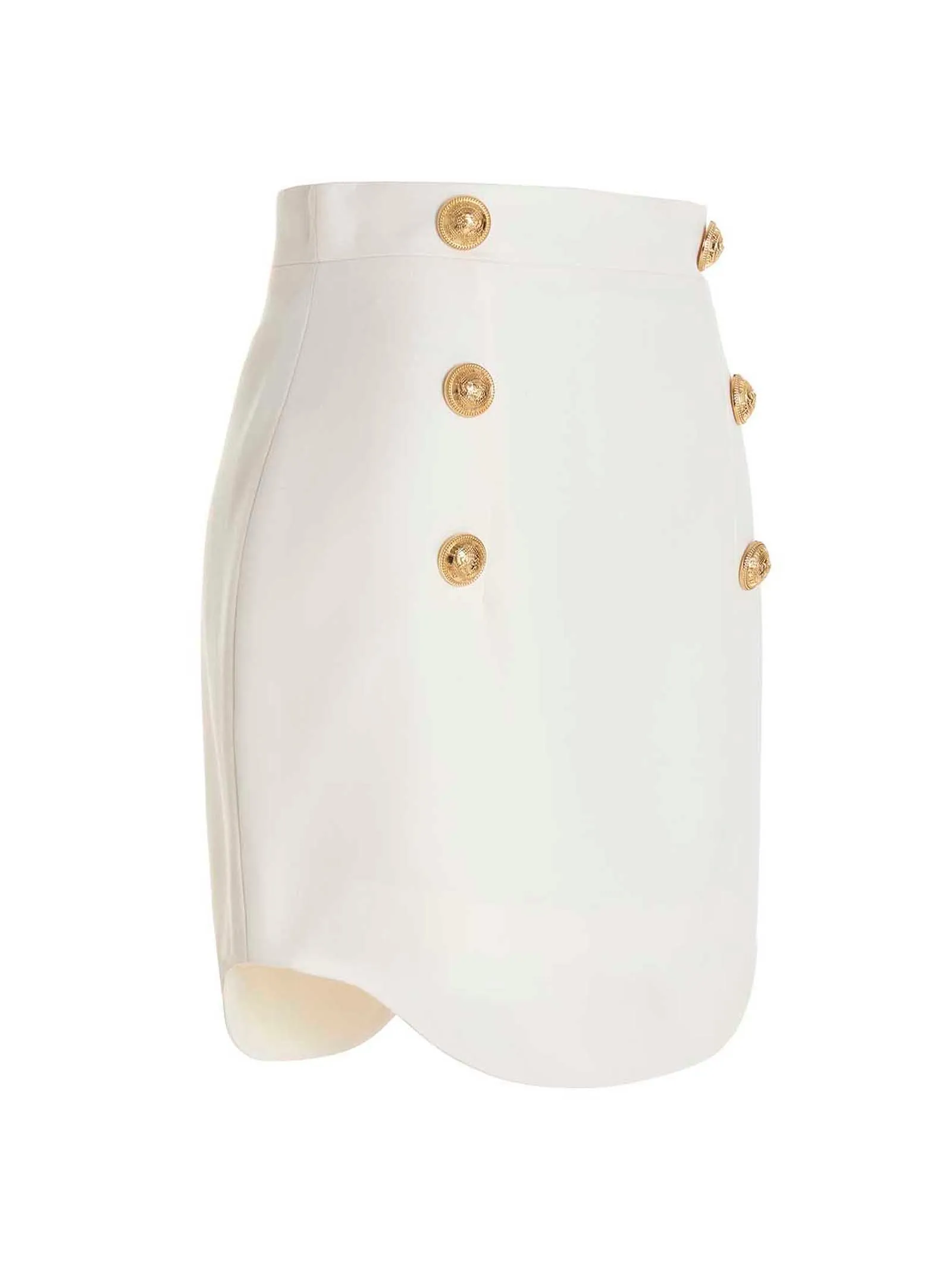 Balmain High Waist Zipped Button-Detailed Skirt