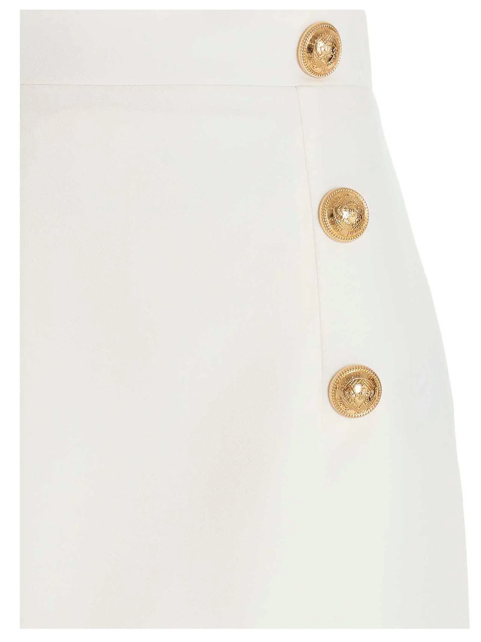 Balmain High Waist Zipped Button-Detailed Skirt