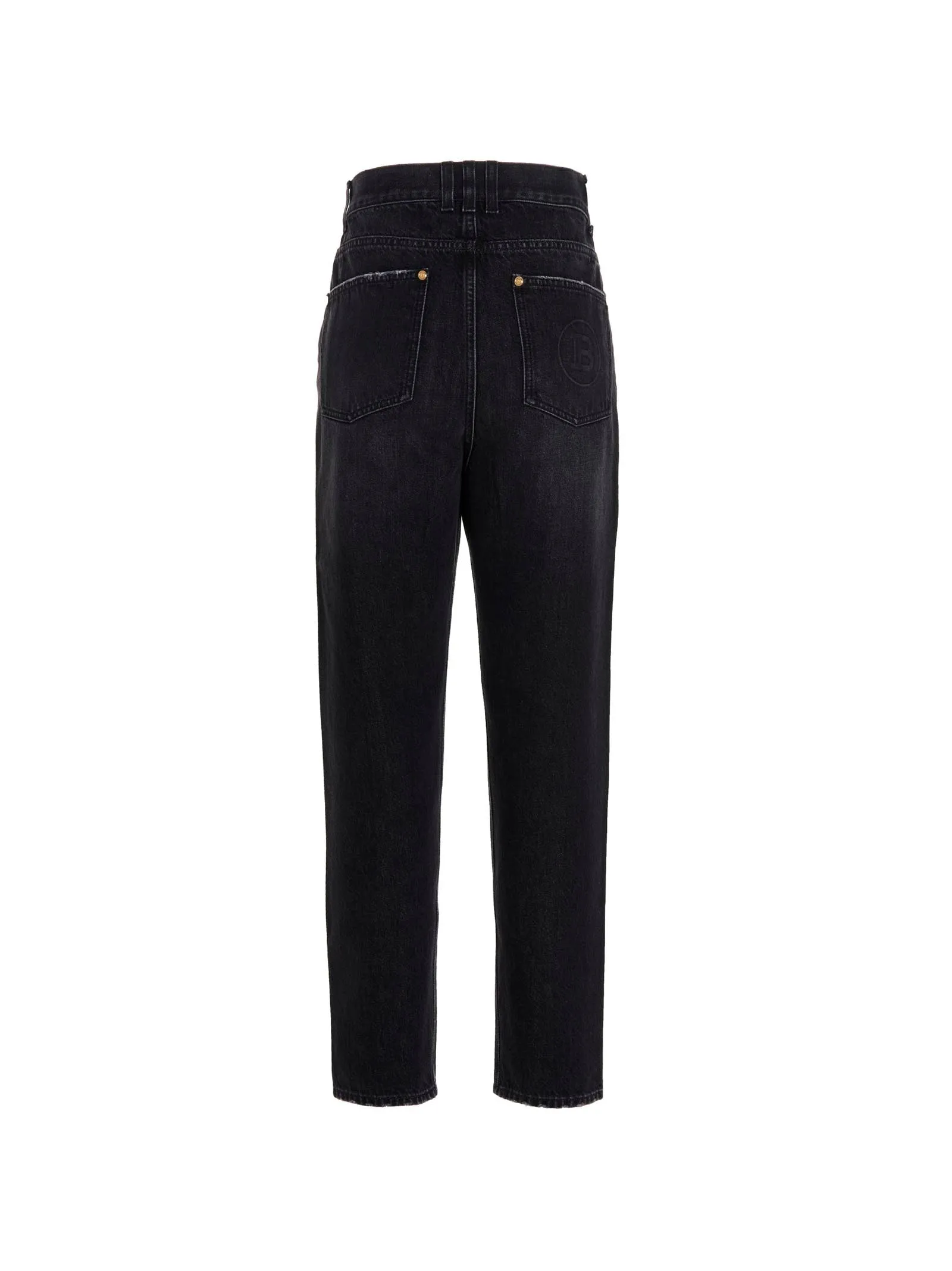 Balmain Logo Detailed High Waist Boyfriend Jeans