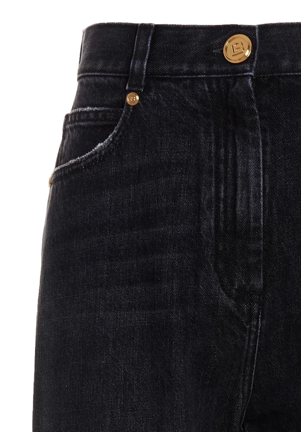Balmain Logo Detailed High Waist Boyfriend Jeans