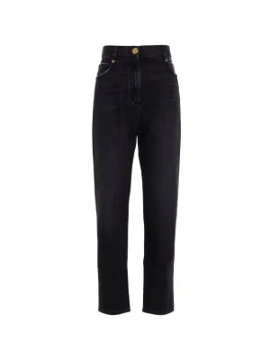 Balmain Logo Detailed High Waist Boyfriend Jeans