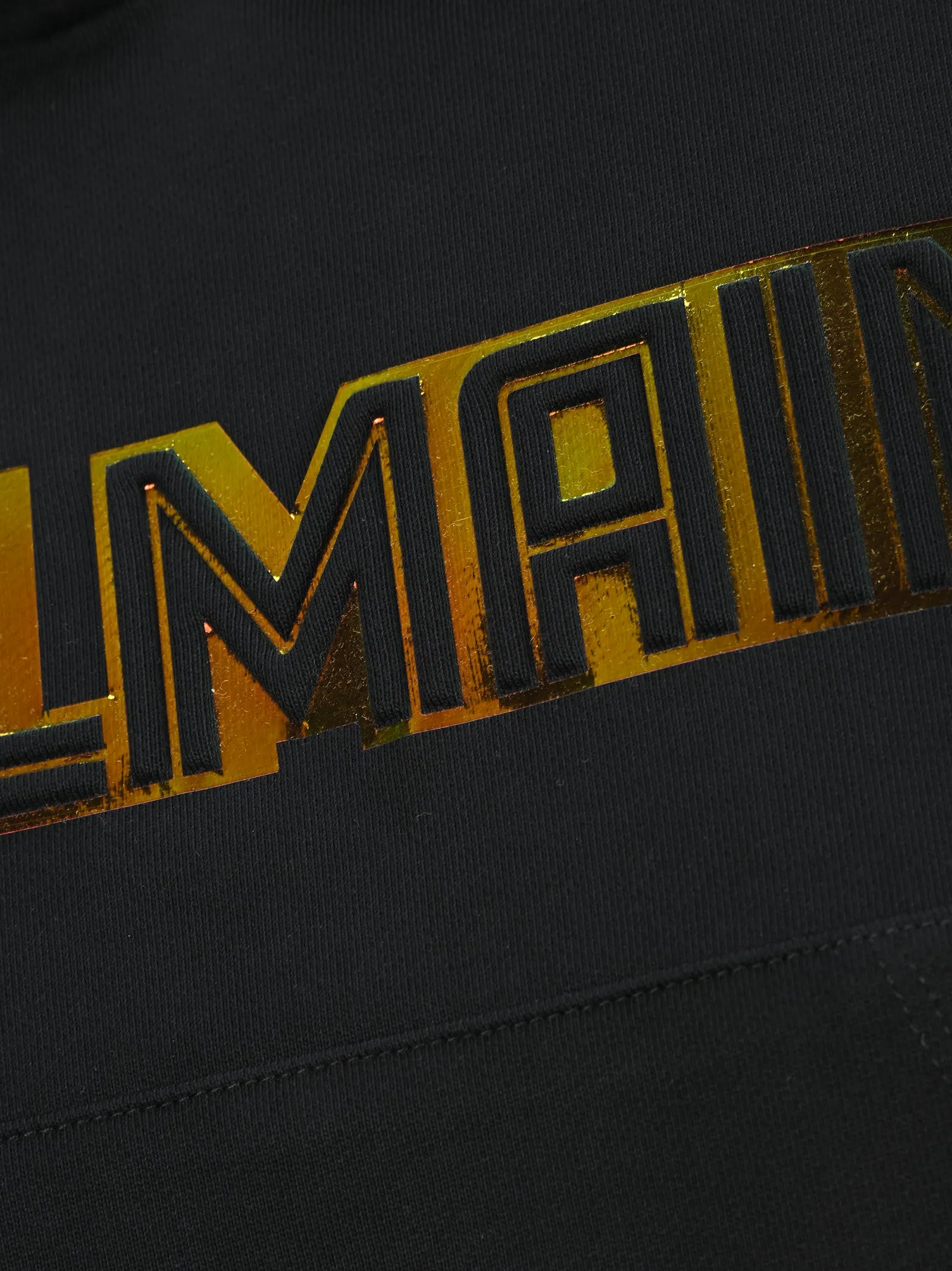 Balmain Logo Embossed Drawstring Hoodie