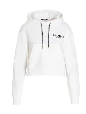 Balmain Logo Flocked Hoodie