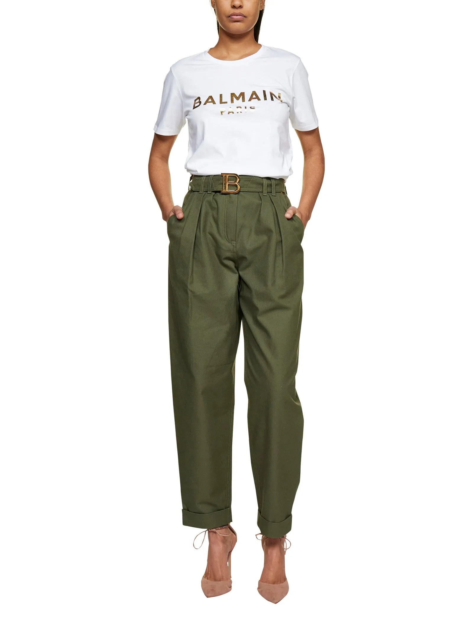 Balmain Logo Printed Crewneck T-Shirt