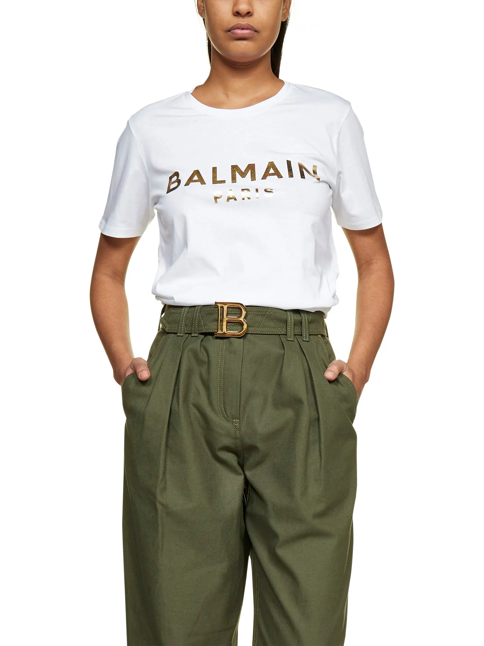 Balmain Logo Printed Crewneck T-Shirt