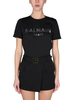 Balmain Logo Printed Crewneck T-Shirt