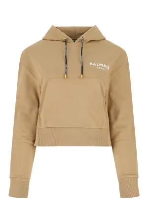 Balmain Logo Printed Drawstring Hoodie