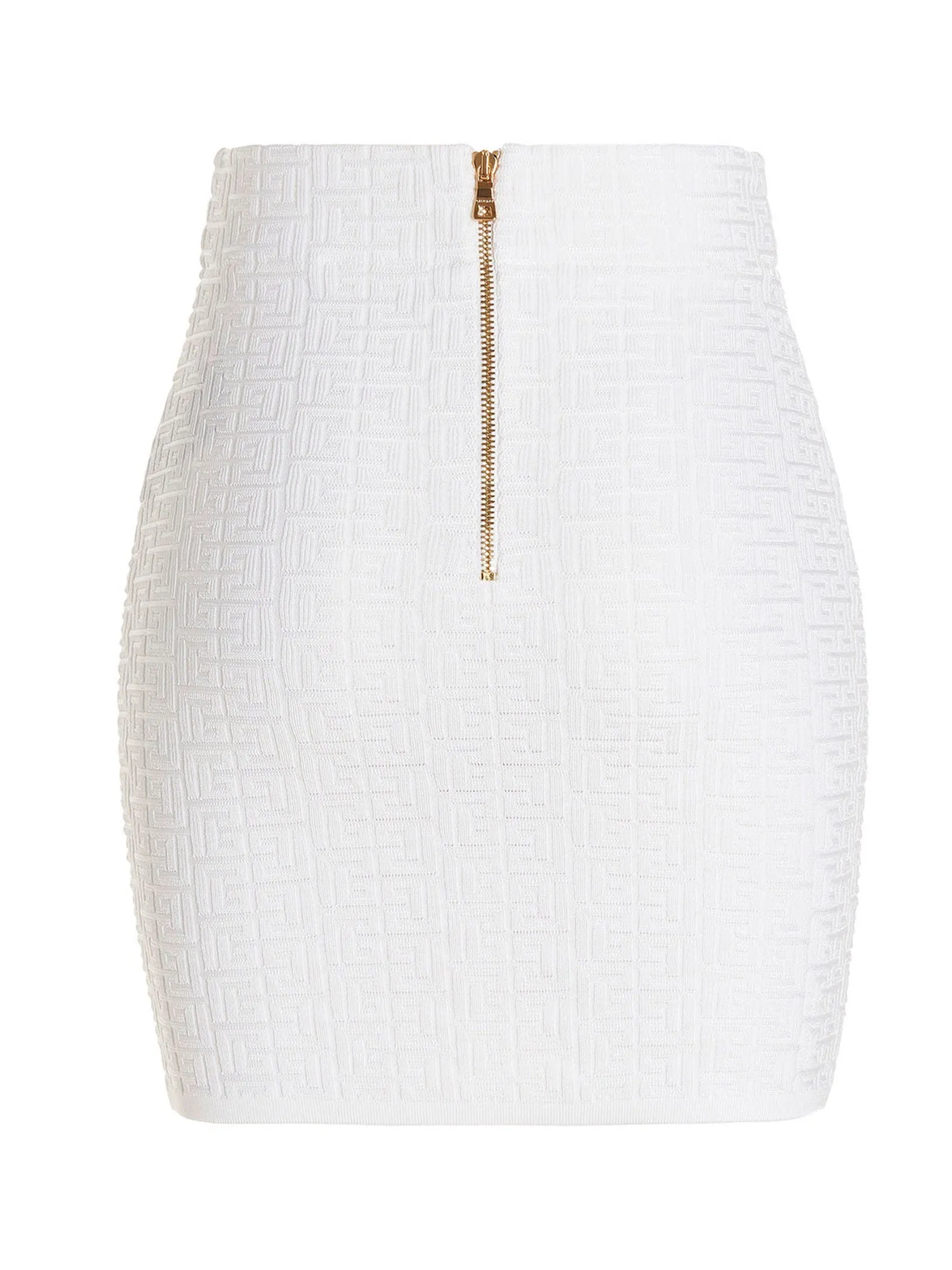 Balmain Monogram Pattern High Waisted Mini Skirt